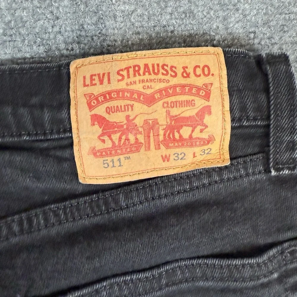 Levi's Jeans‎ Mens 32x32 (Fits 30x29) Black 511 Slim Fit Denim Stretch